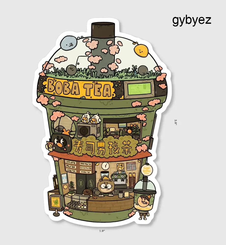 Boba Tea Vinyl Sticker - Sticker