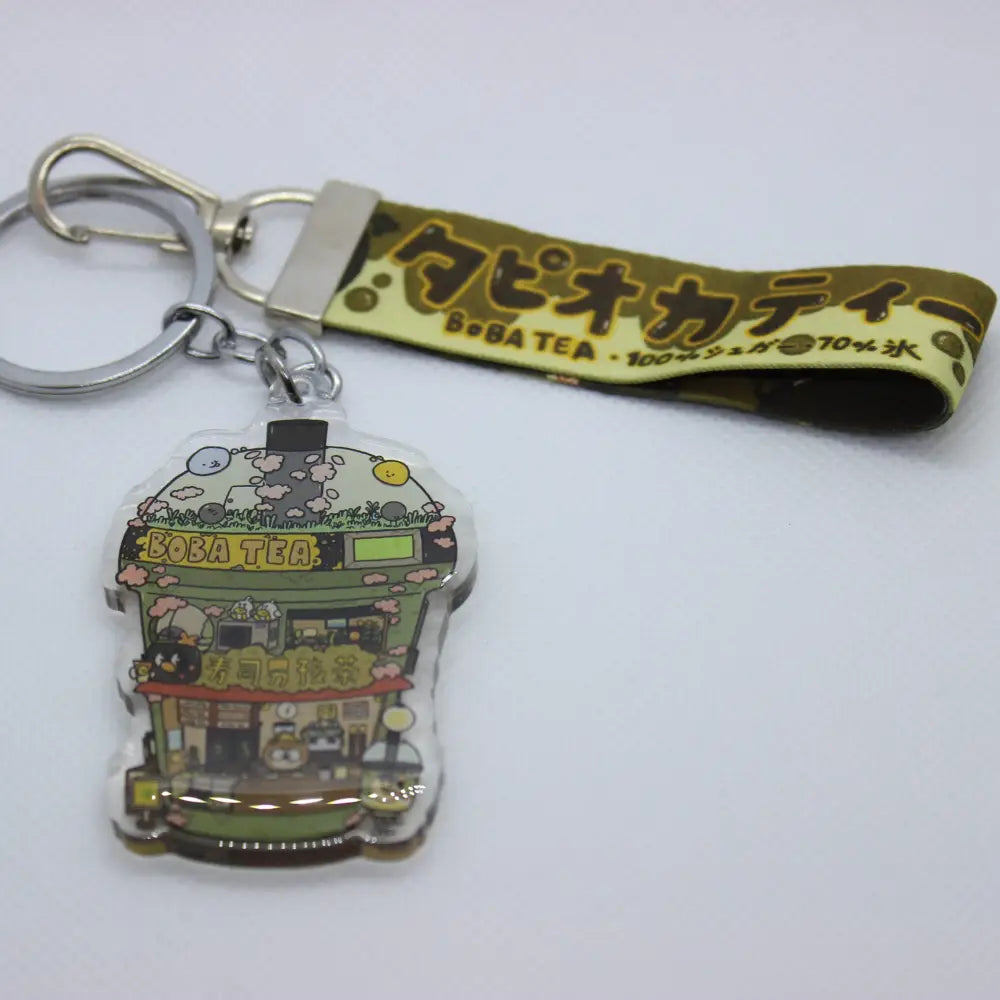 Bubble Tea Keychain W/ Lanyard - keychains