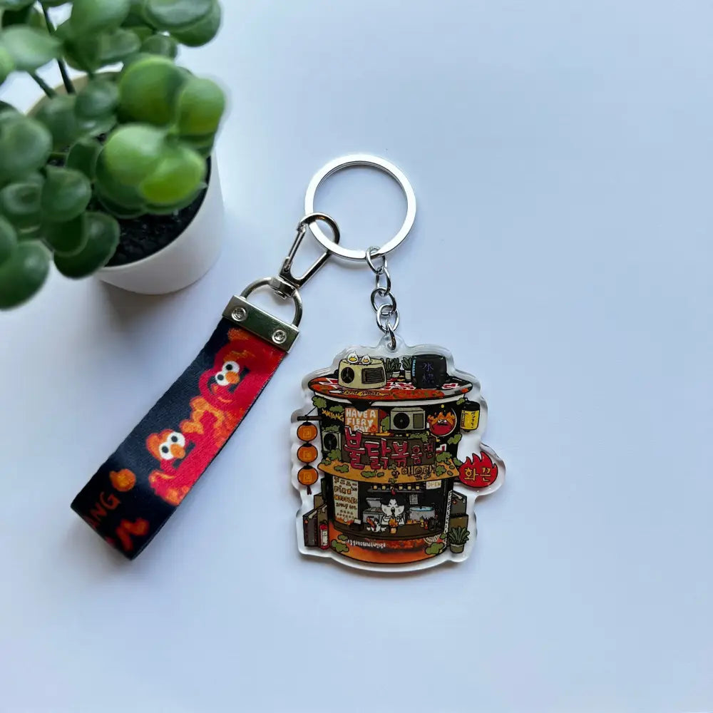 Buldak Ramen Keychain w/ Lanyard - keychains