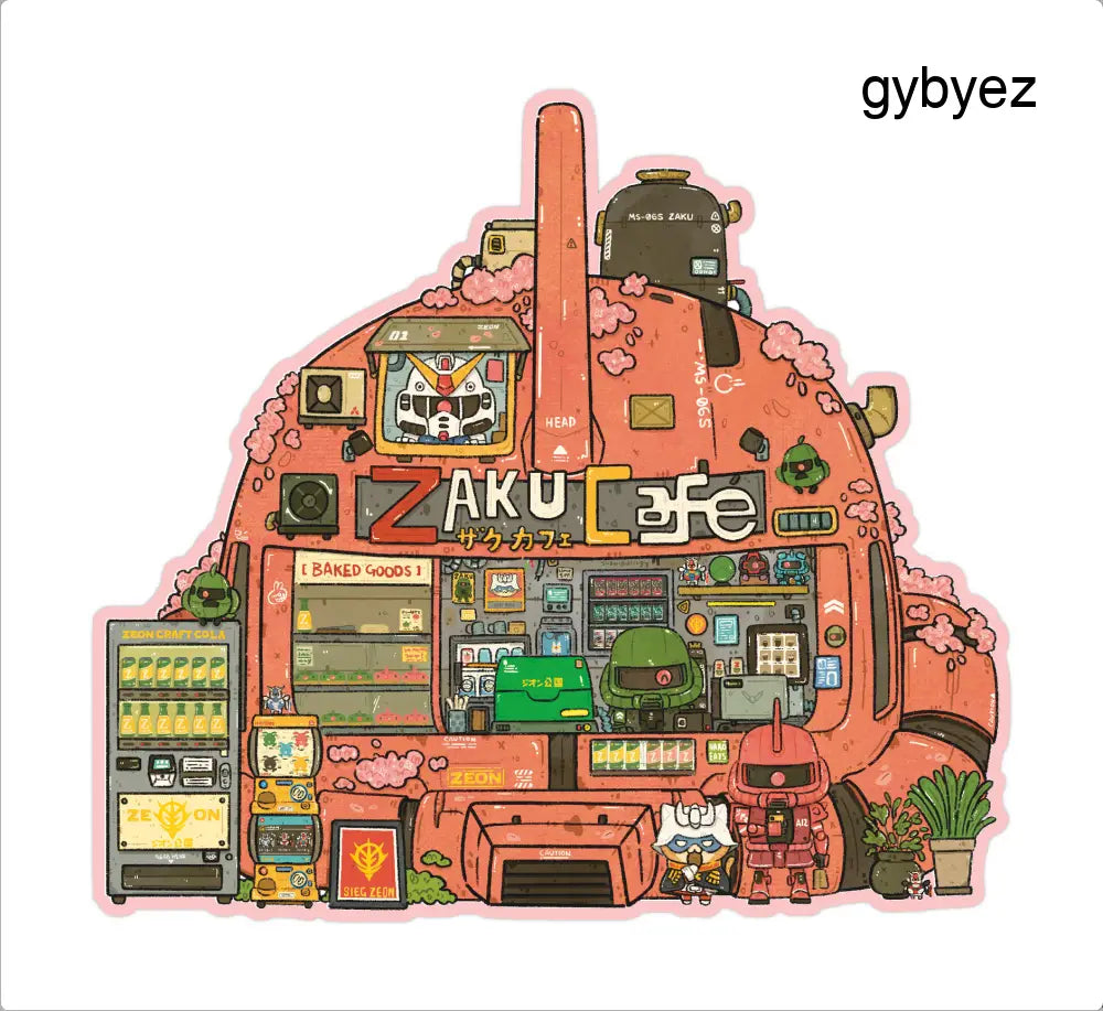 Char’s Zaku Cafe Vinyl Sticker - Sticker