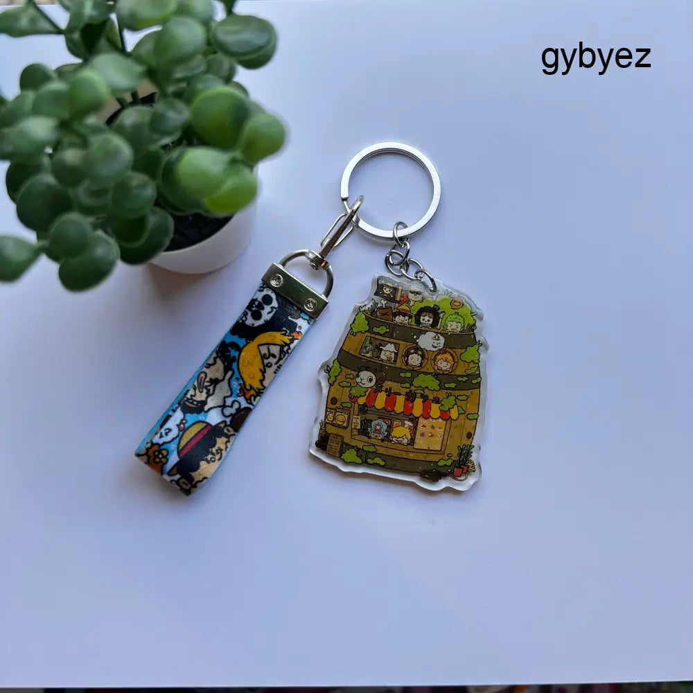 Mugiwara Cafe Keychain W/ Lanyard - keychains