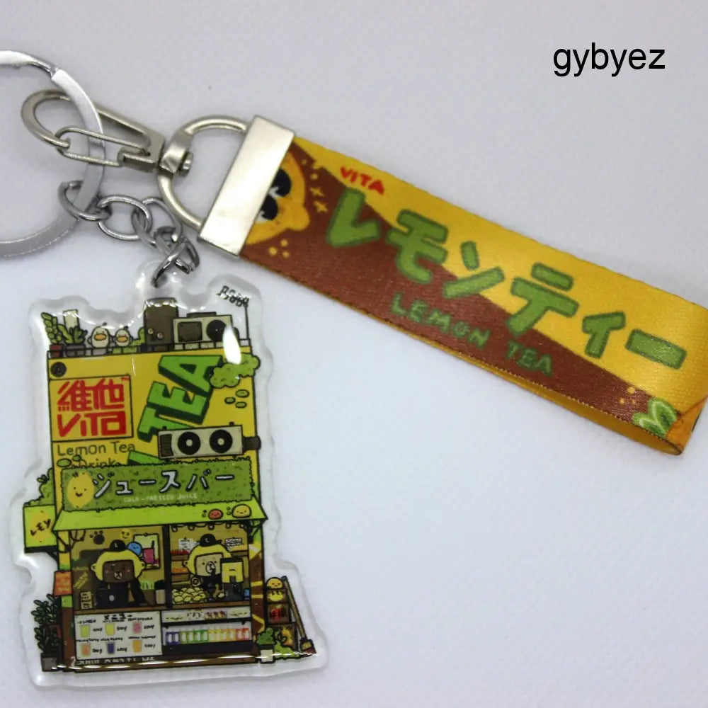 Vita Lemon Tea Keychain w/ Lanyard - keychains